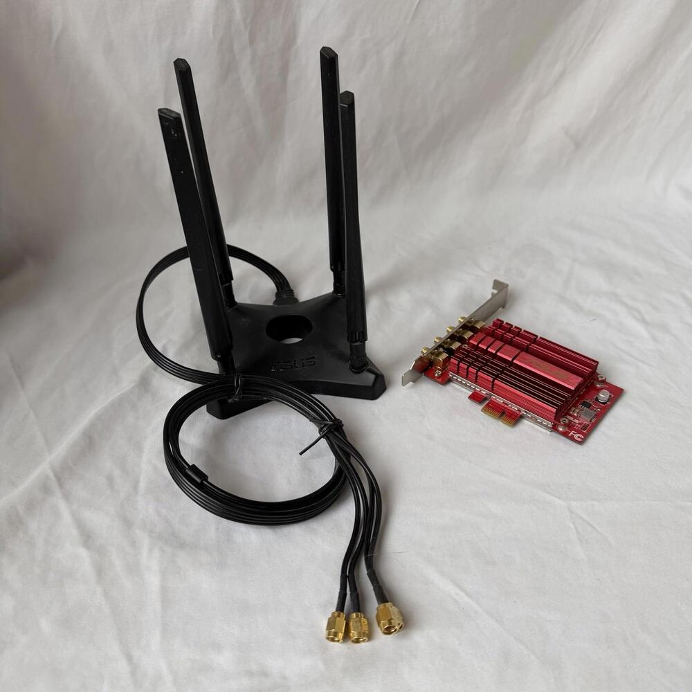 ASUS PCE-AC88 AC3100 PCI-E WiFi Adapter Card + 4 Antenna Base